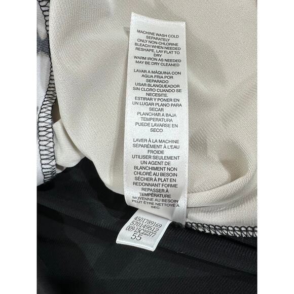 Chicos Tunic Size 3 or XL Asymmetrical Hem Leopard Black‎ Color Block 3/4 Sleeve - Picture 4 of 8